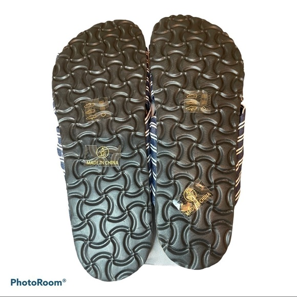 Asos Rebel London navy stripe flat sandal - Picture 7 of 9